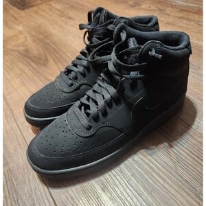 Nike Men's Size 8.5 Court Vision Mid (CU6620 001) Sneaker Trainer Sports Black